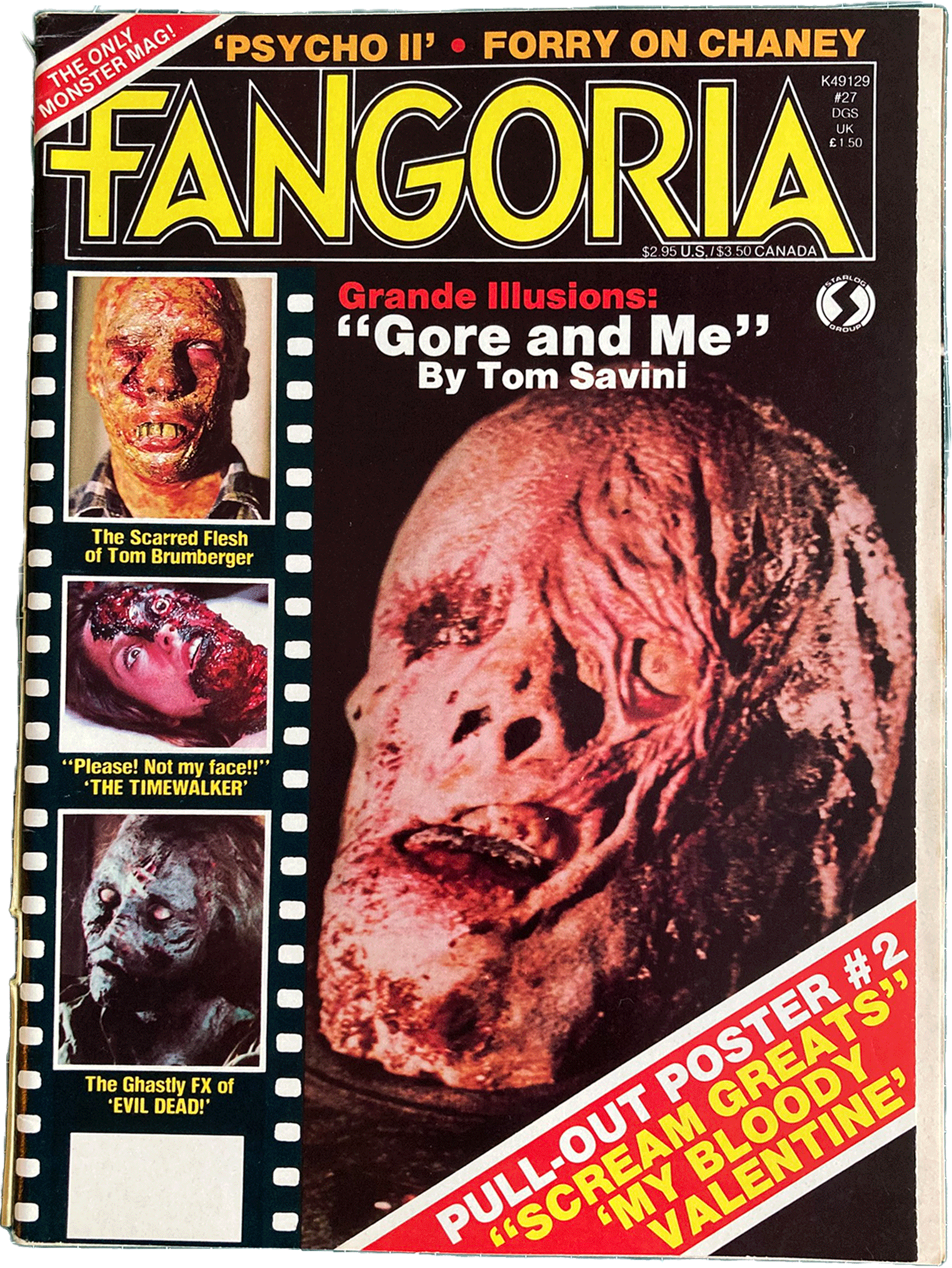 Fangoria Magazine #27 featuring Tom Savini, Grande Illusions, Evil Dead, Time Walker.