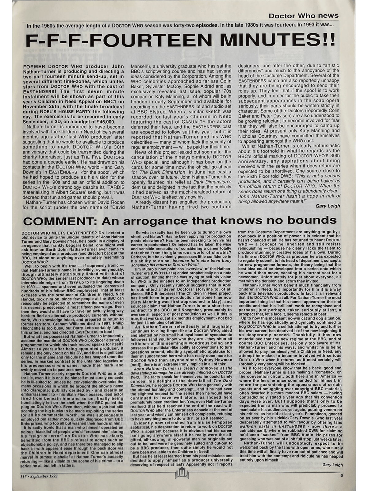 DWB Dr. Who/Dream Watch Bulletin #117