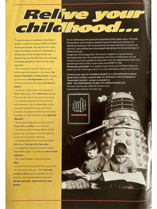 DWB Dr. Who/Dream Watch Bulletin #117