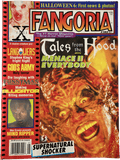 Fangoria Magazine #142 cover featuring fiery horror face from Tales from the Hood with horror film headlines and vintage style