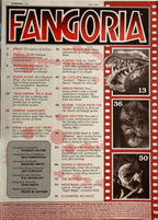 Fangoria Magazine #142 table of contents listing horror features, movie reviews, and creature illustrations from May 1995.