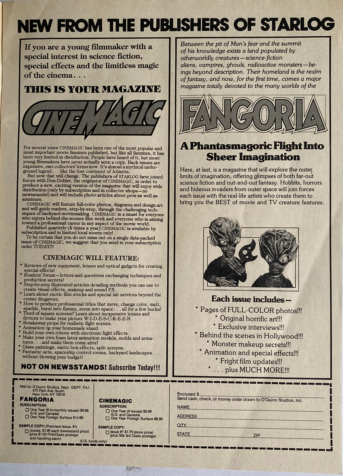 RARE Fangoria Magazine #1