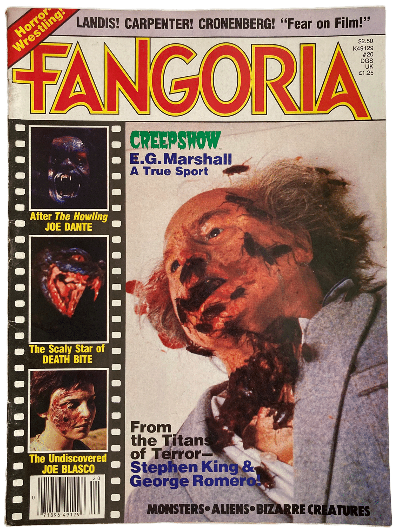 Magazine cover of Fangoria featuring horror movie images and text.