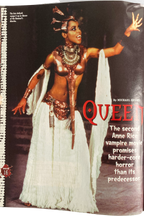 Photo from Fangoria Magazine #210 featuring a dramatic scene from Anne Rice vampire movie with a regal vampire queen in elaborate costume