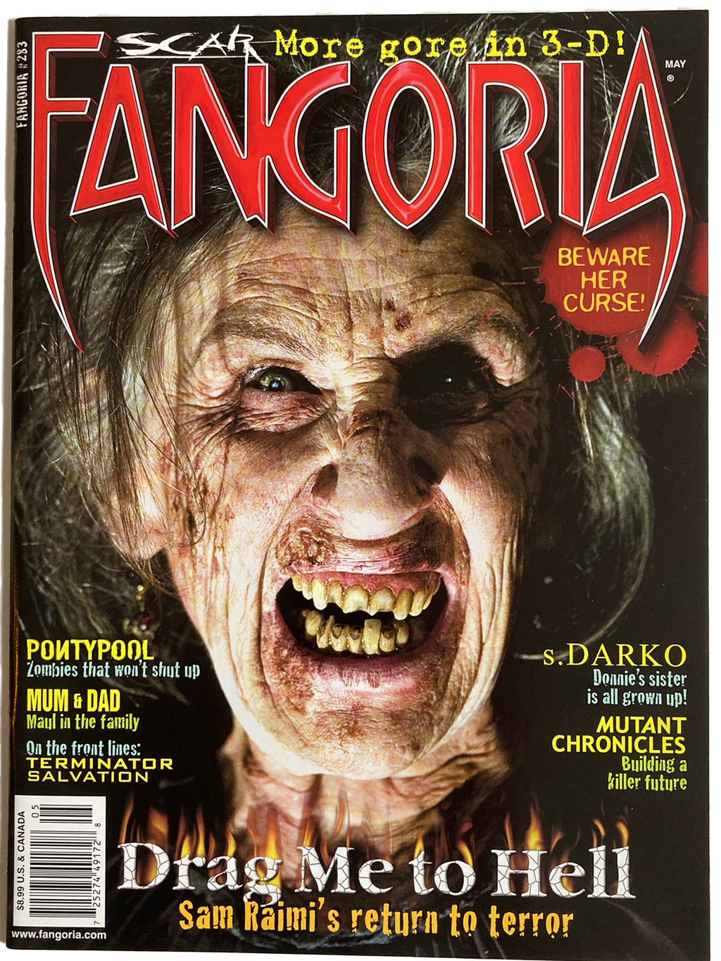 Magazine cover of Fangoria #283 featuring Drag Me to Hell