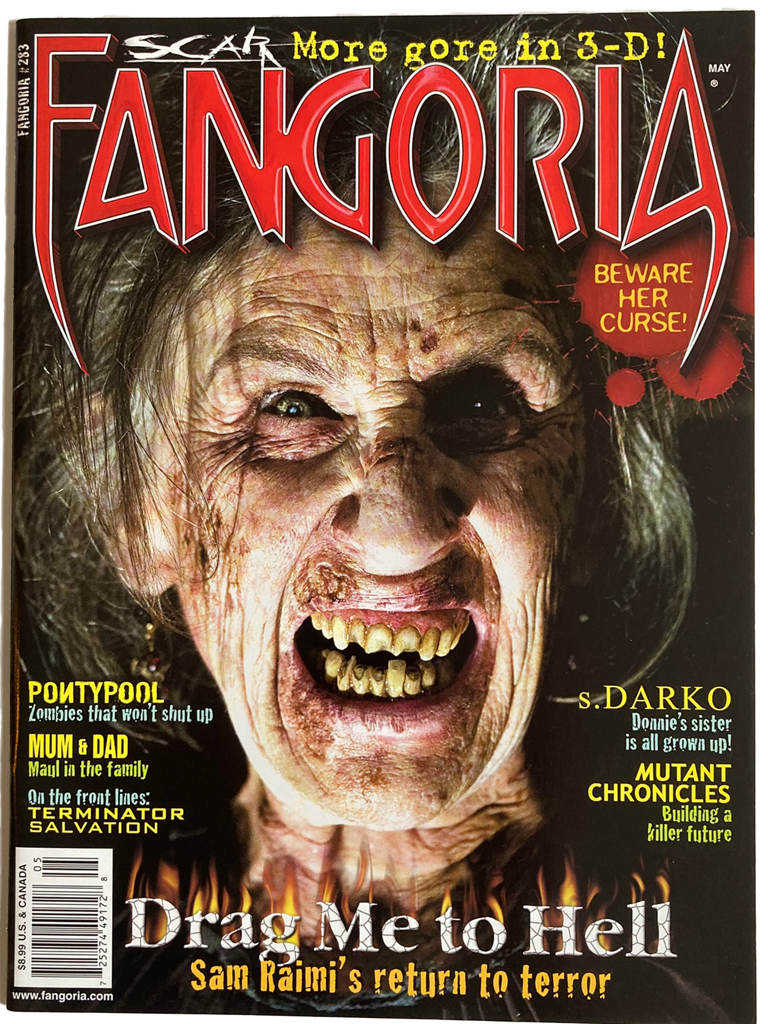 Magazine cover of Fangoria #283 featuring Drag Me to Hell