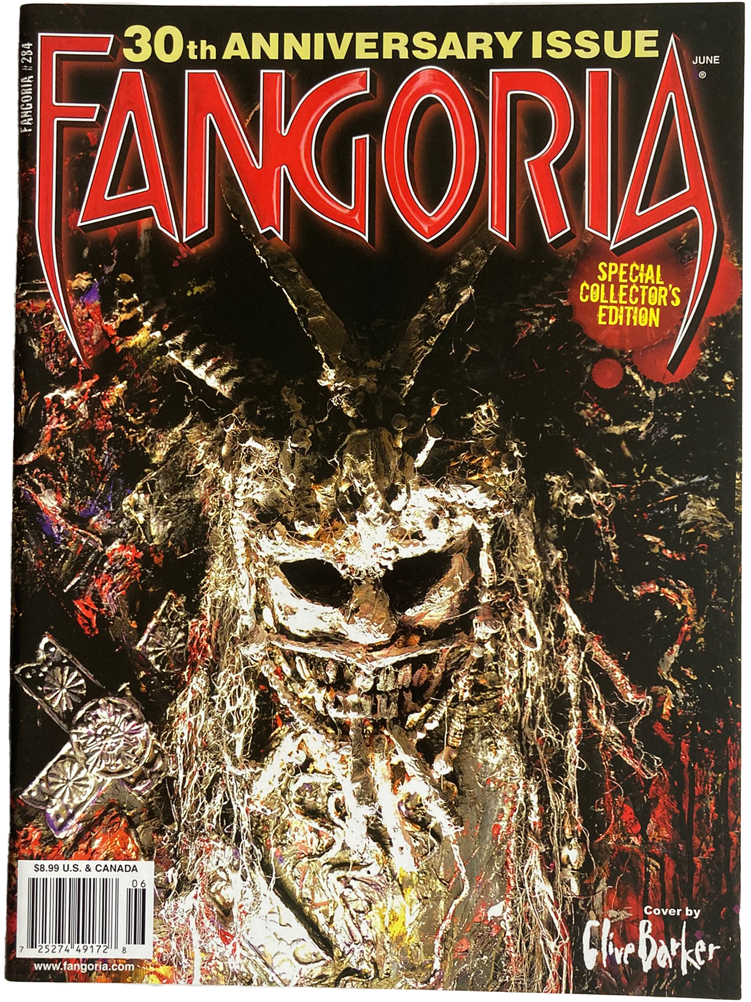 Fangoria magazine #284 cover with a 30th anniversary issue and special collector's edition label.