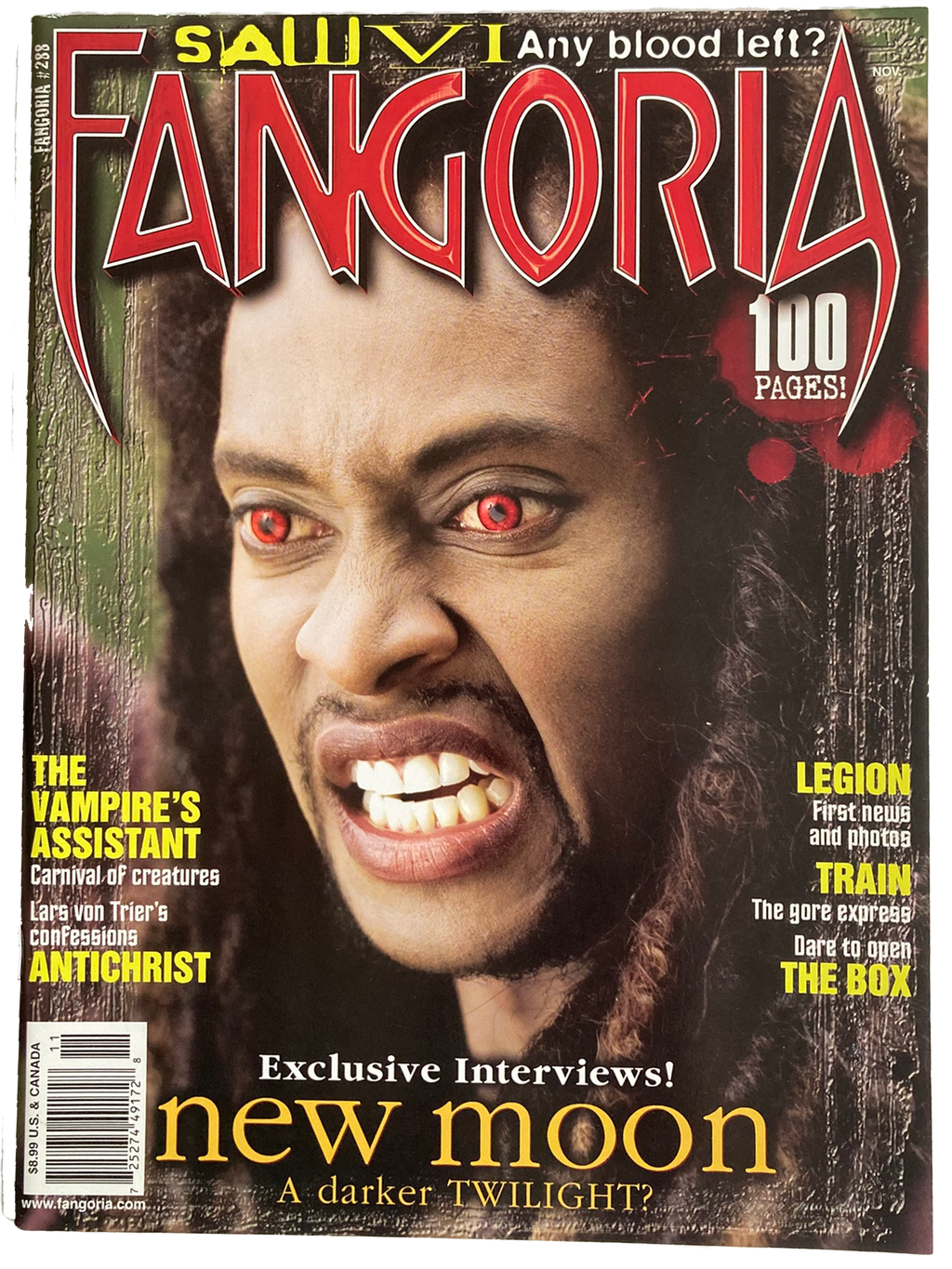 Magazine cover of Fangoria #288 covering New Moon and more.