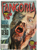 Magazine cover featuring a zombie with a bloody mouth and text about 'Fangoria' and 'Survival of the Dead'.