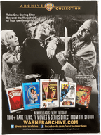 Warner Archive Collection promotional poster with black and white image of a scene from a movie, featuring text and additional movie posters.
