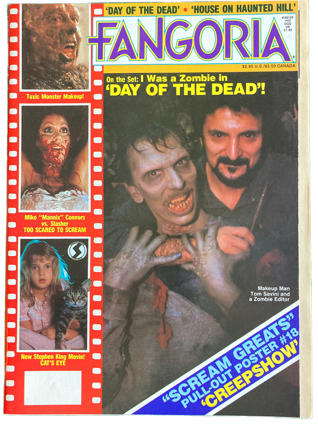 Fangoria Magazine #43 featuring Day of the Dead, Toxic Avenger, Cat's Eye