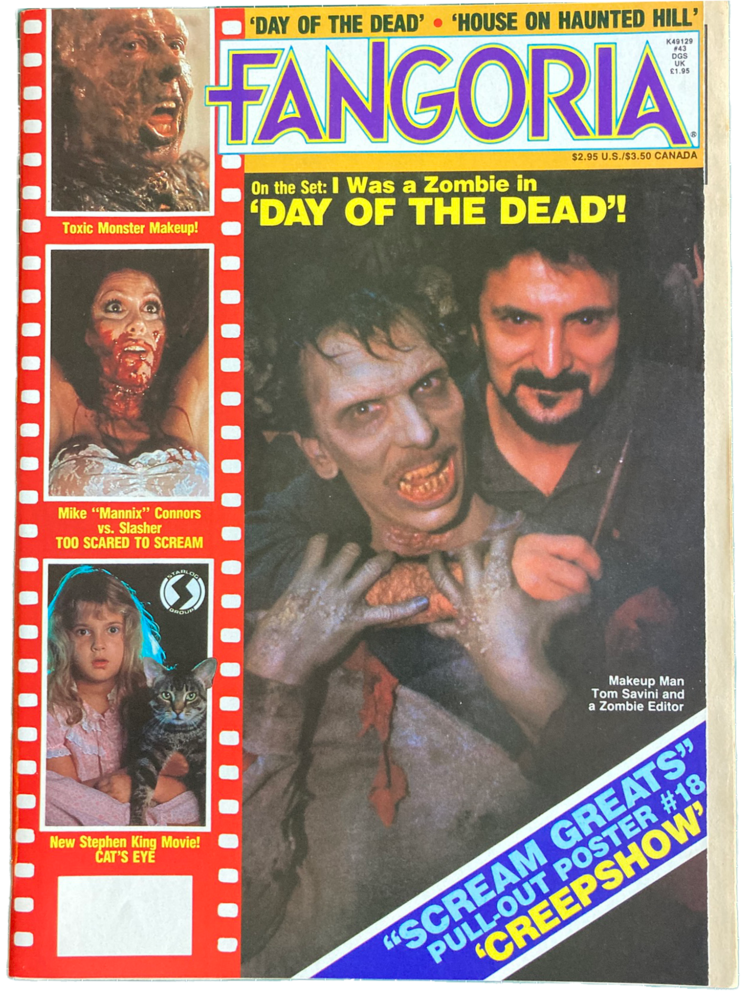 Fangoria Magazine #43 featuring Day of the Dead, Toxic Avenger, Cat's Eye
