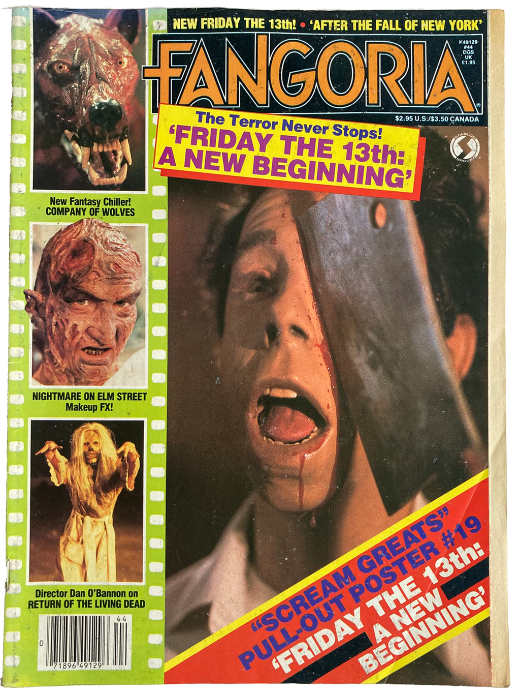 Fangoria magazine #44 cover featuring Friday the 13th A New Beginning