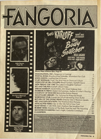 Fangoria magazine cover featuring Boris Karloff and text about 'The Body Snatcher'.