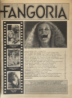 Fangoria Magazine #49 cover featuring vintage horror film stills and special effects makeup in black and white print.