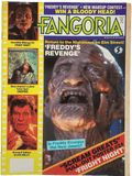 Fangoria Magazine #49 featuring Freddy’s Revenge cover with horror makeup effects and vintage grindhouse style magazine design