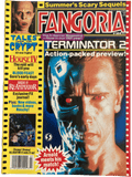 Magazine cover of Fangoria #104 featuring Terminator 2 and other horror movie titles.
