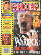 Magazine cover of Fangoria #122 featuring Warlock the Armageddon.