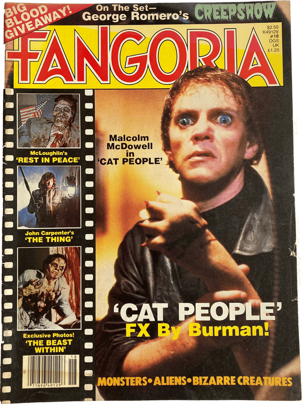 Magazine cover of Fangoria #18 featuring Cat People