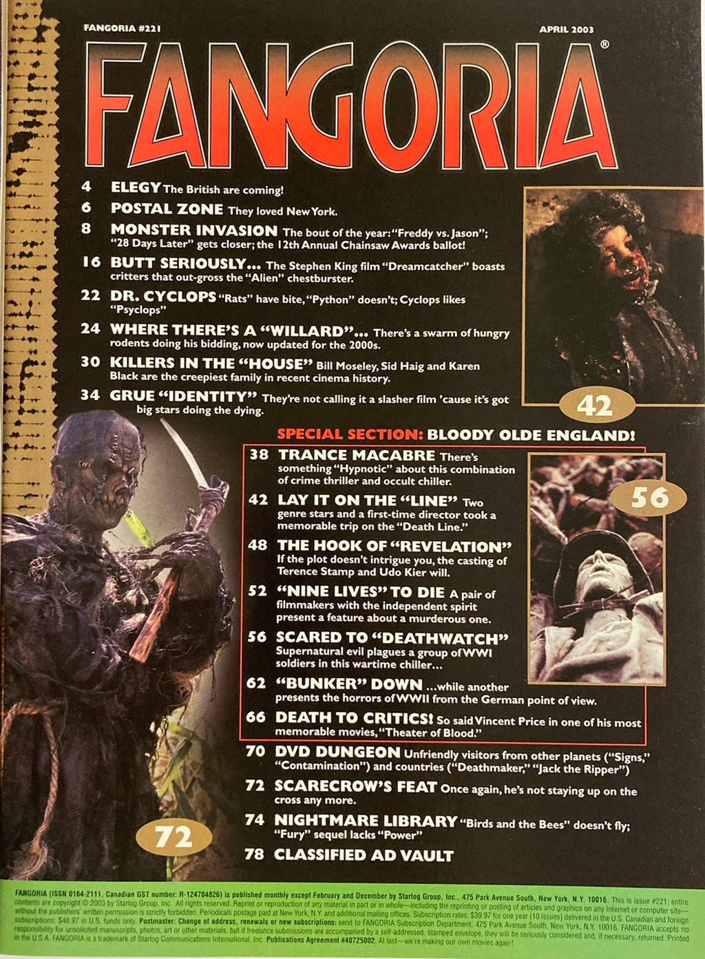 Fangoria Magazine #221