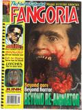Magazine cover of Fangoria #222 featuring a horror-themed cover with text and images.