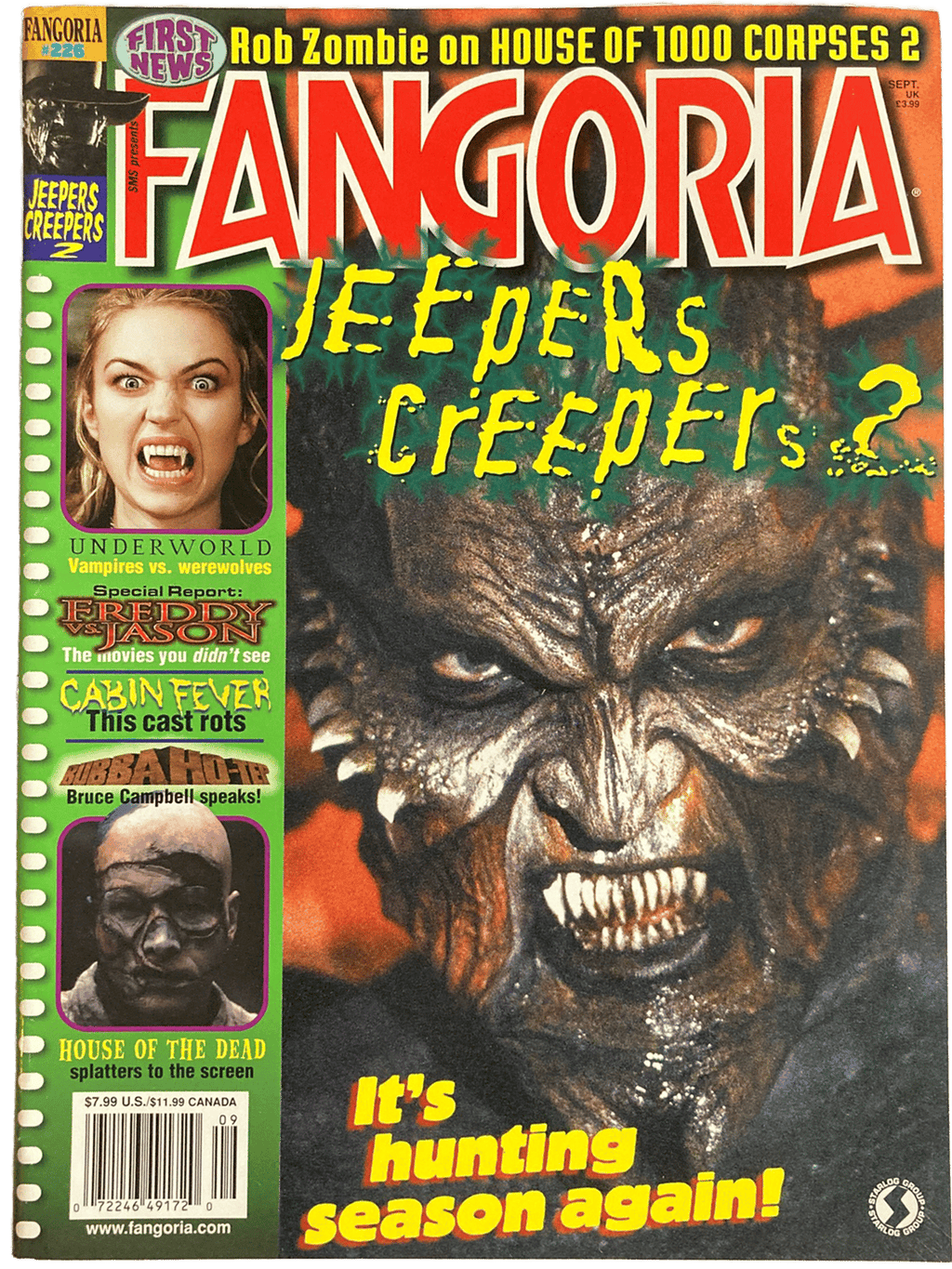 Fangoria magazine #226 cover featuring Jeepers Creepers 2