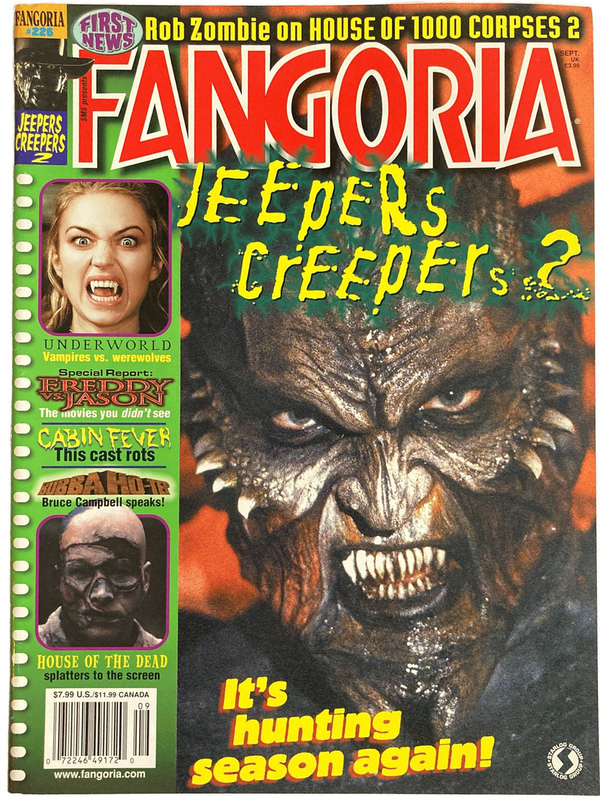 Fangoria magazine #226 cover featuring Jeepers Creepers 2