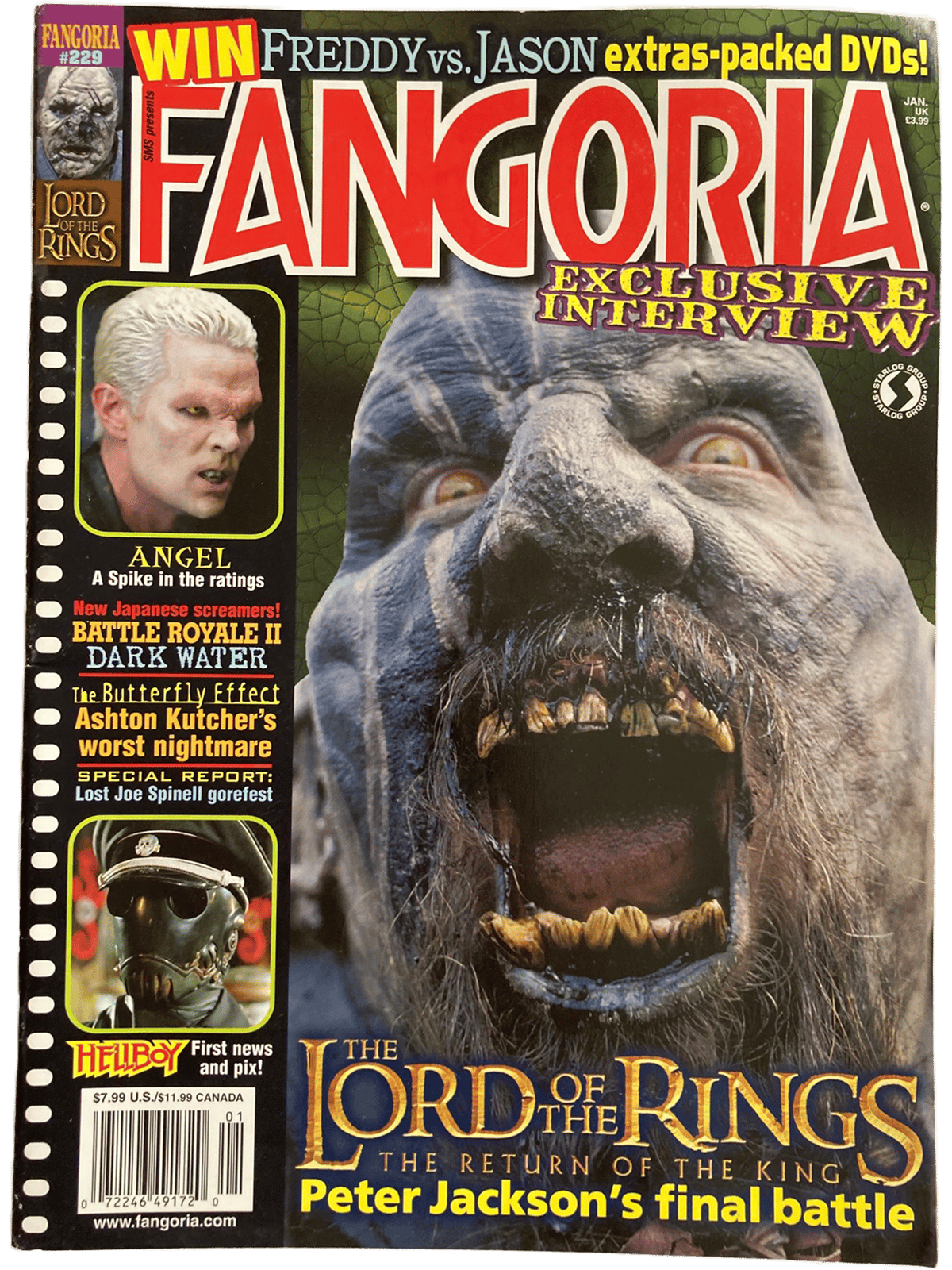 Magazine cover of Fangoria #229 featuring Lord of the Rings Return of the King