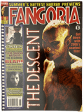Magazine cover of Fangoria #254 featuring horror movie previews and 'The Descent' cover.