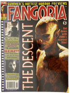 Magazine cover of Fangoria #254 featuring horror movie previews and 'The Descent' cover.