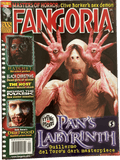Fangoria magazine cover featuring a creature from Pan's Labyrinth with horror movie references.