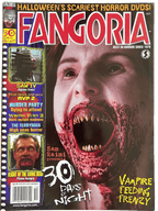 Magazine cover of Fangoria #267 featuring a horror-themed layout with text and images.