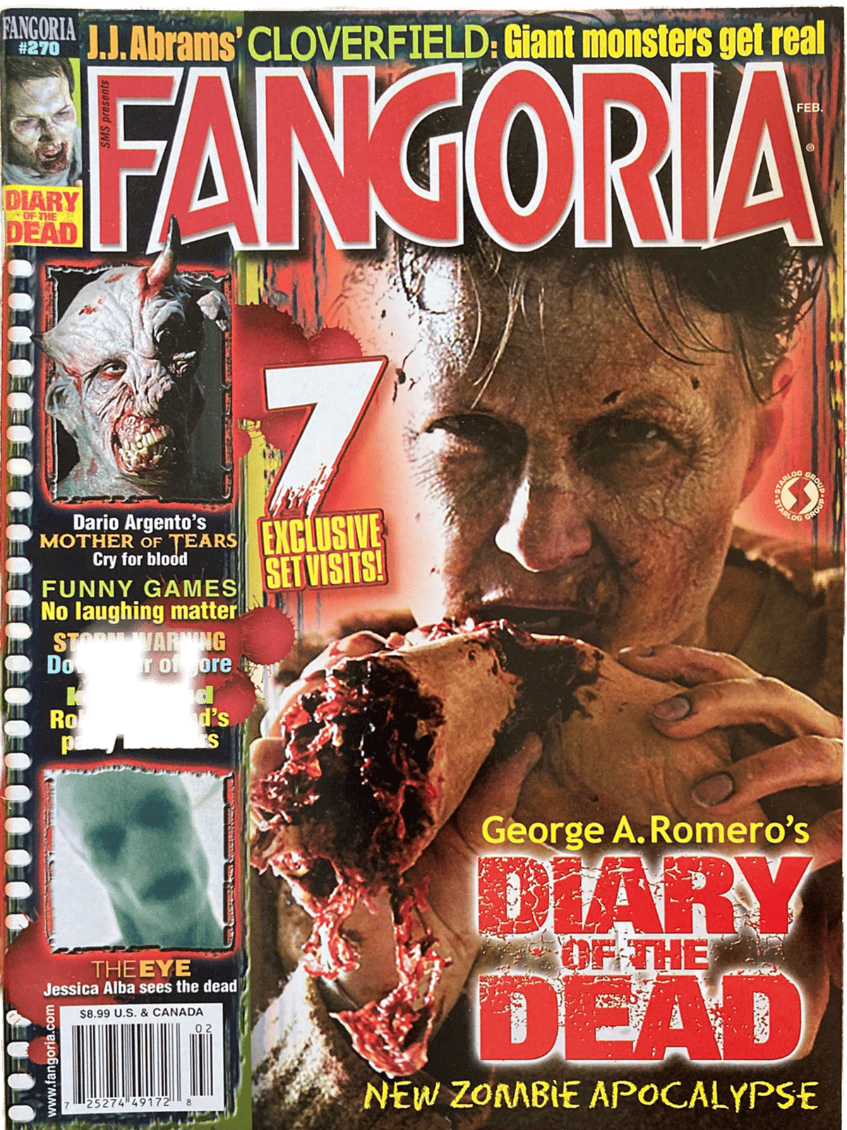 Magazine cover of Fangoria #270 featuring a zombie and horror movie references