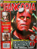 Magazine cover of Fangoria featuring Hellboy II with promotional text