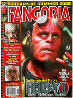 Magazine cover of Fangoria featuring Hellboy II with promotional text