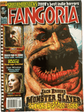 Magazine cover of Fangoria #276 featuring a creature with a menacing expression and text about 'Monster Slayer'.