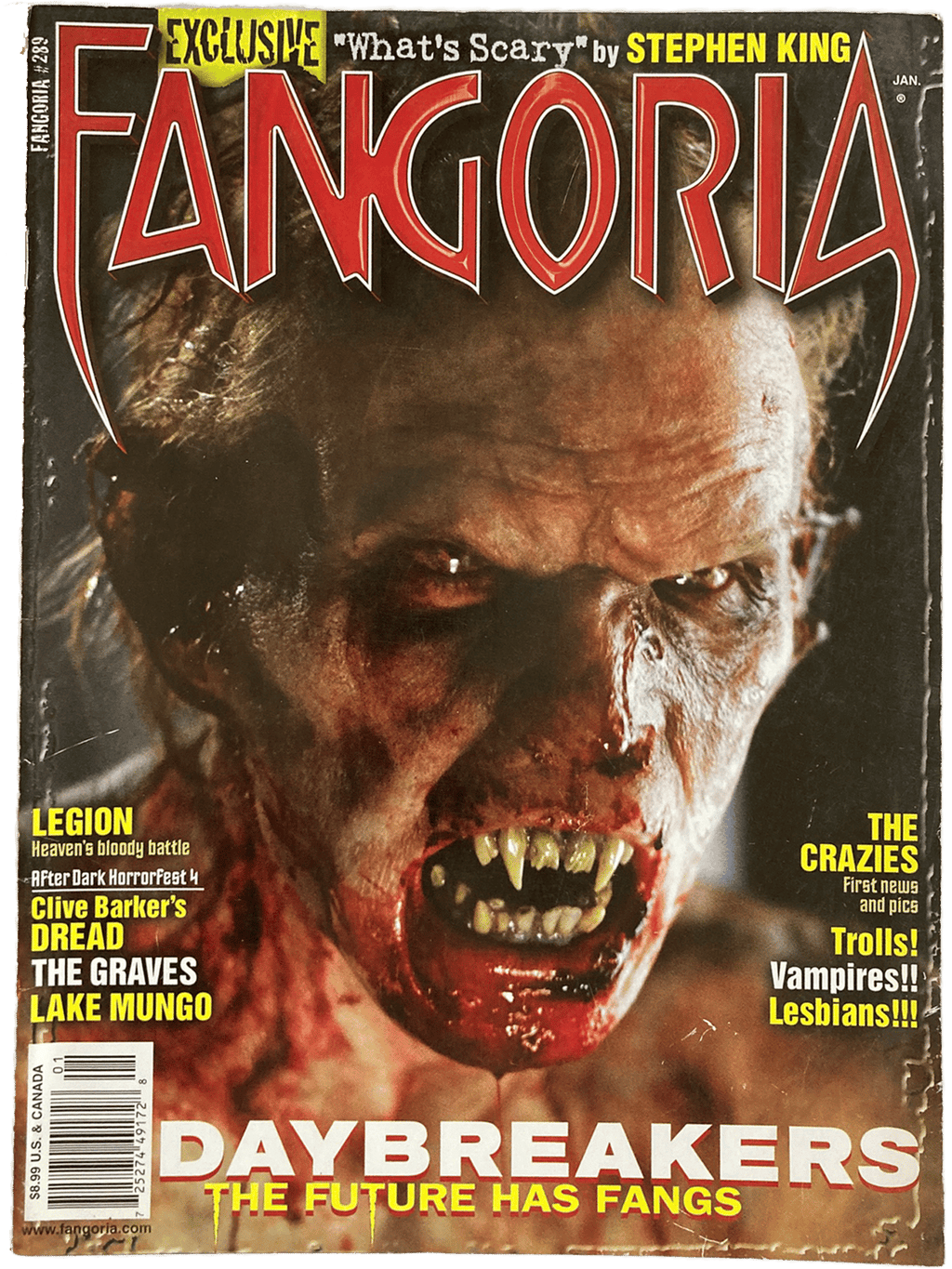 Magazine cover of Fangoria #289 featuring Daybreakers