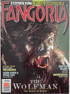 Magazine cover of Fangoria #290  featuring a werewolf with text about movies.
