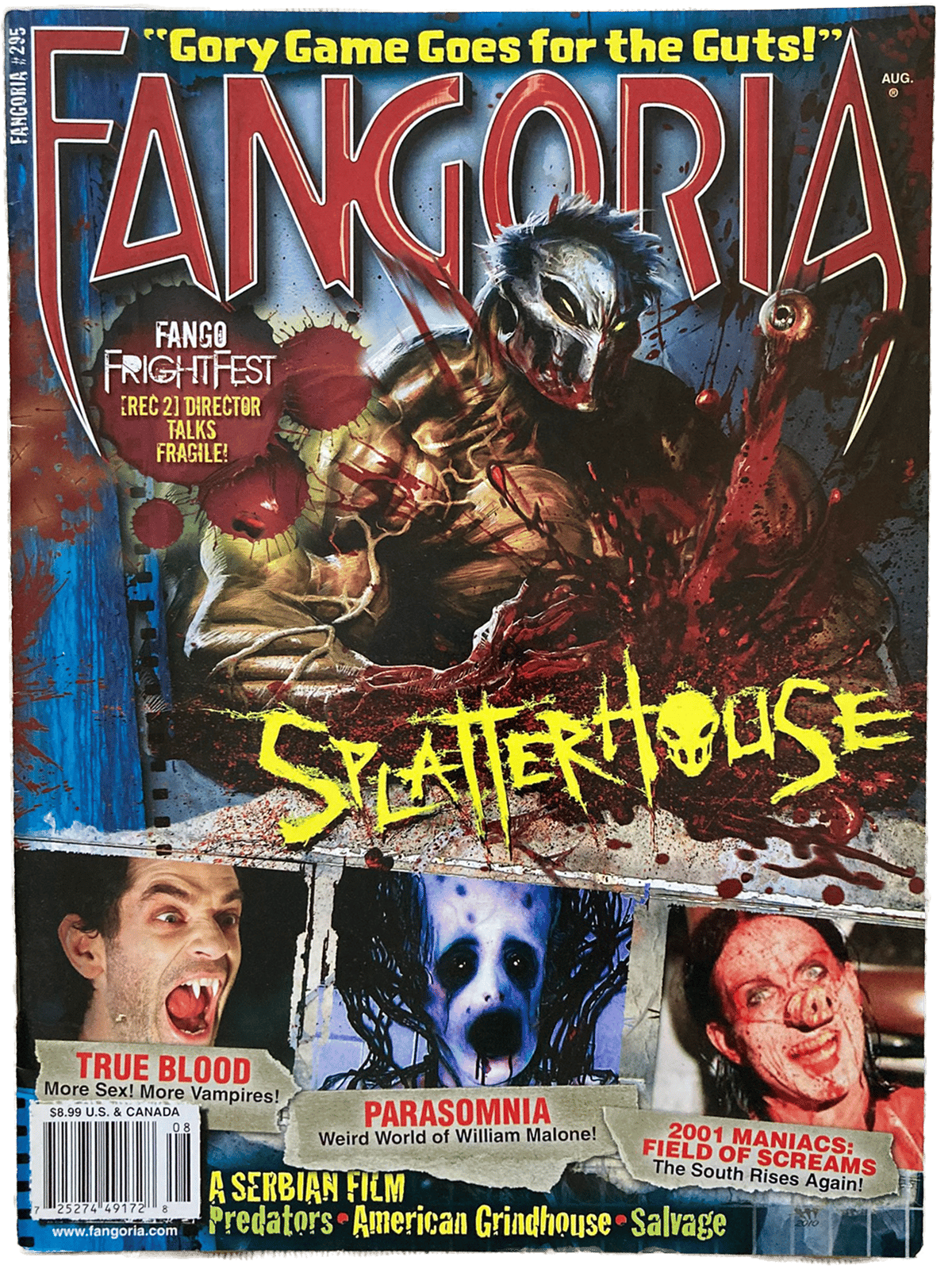 Magazine cover of Fangoria featuring the movie Splatterhouse.