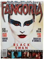 Magazine cover of Fangoria featuring a the movie Black Swan