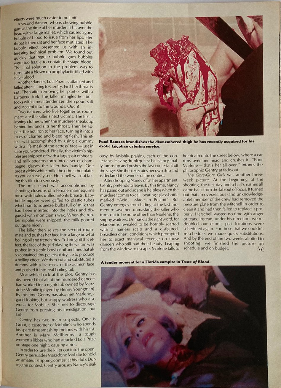 Magazine page with text and images of a hand with a tattoo and a baby.