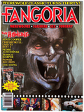 Magazine cover of Fangoria featuring a werewolf illustration with text about movie topics.