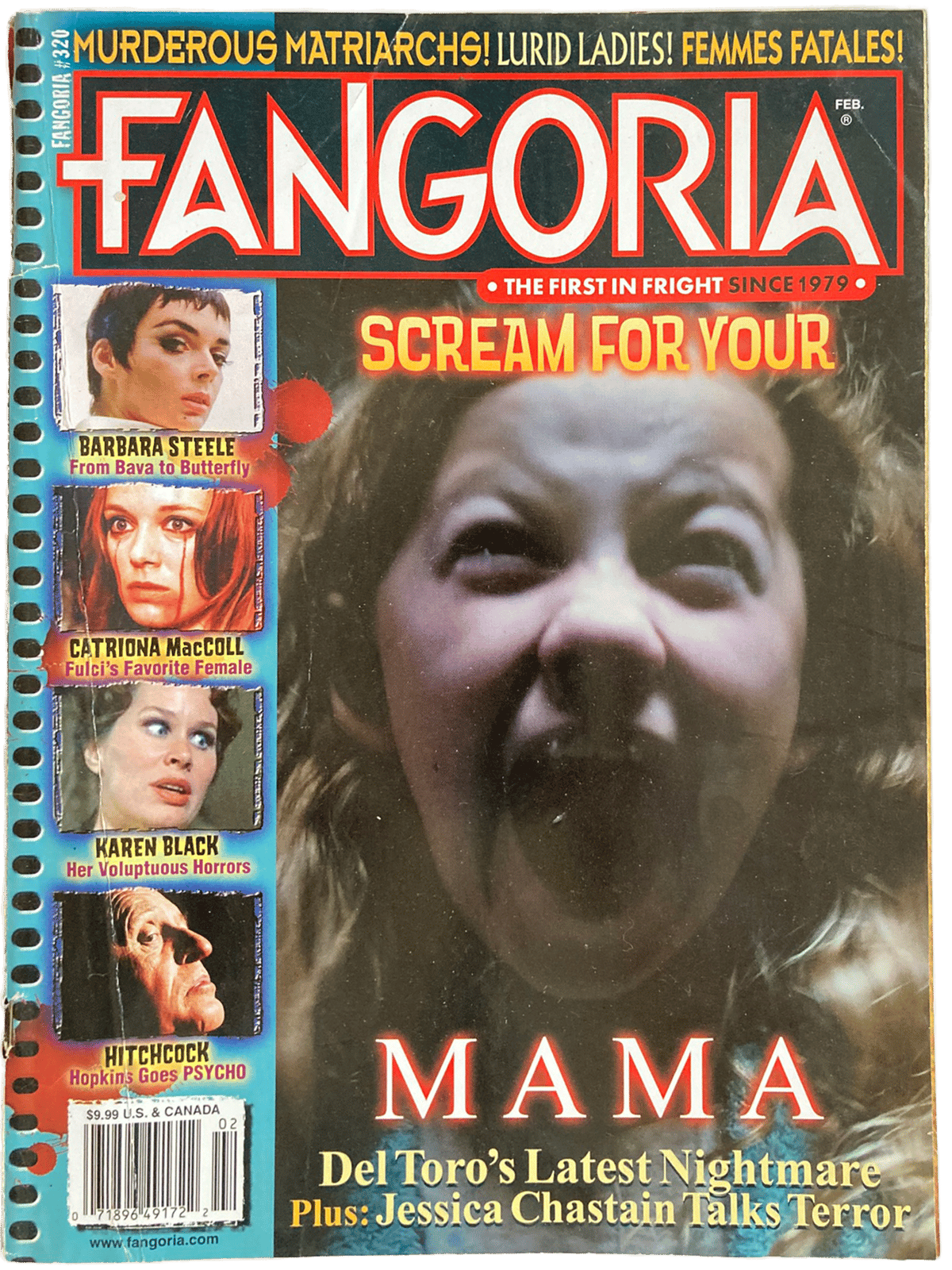 Fangoria magazine cover with horror movie actress and text