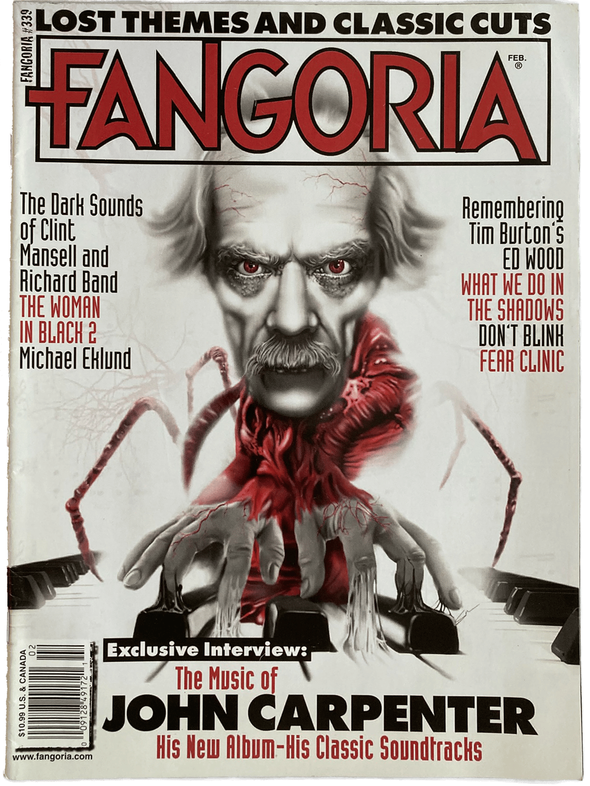 Magazine cover of Fangoria featuring a horror-themed cover with text and images.