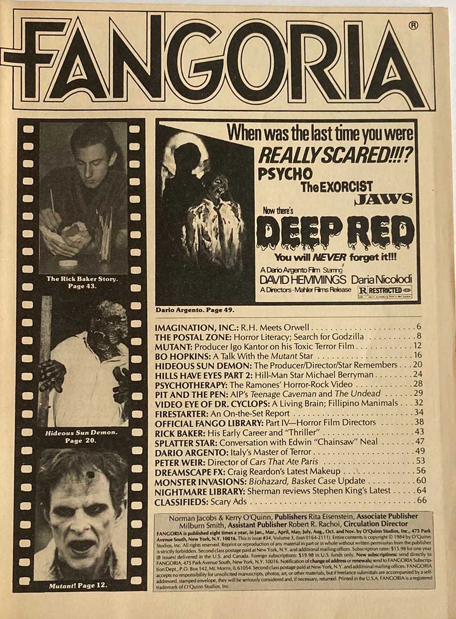 Fangoria Magazine #34