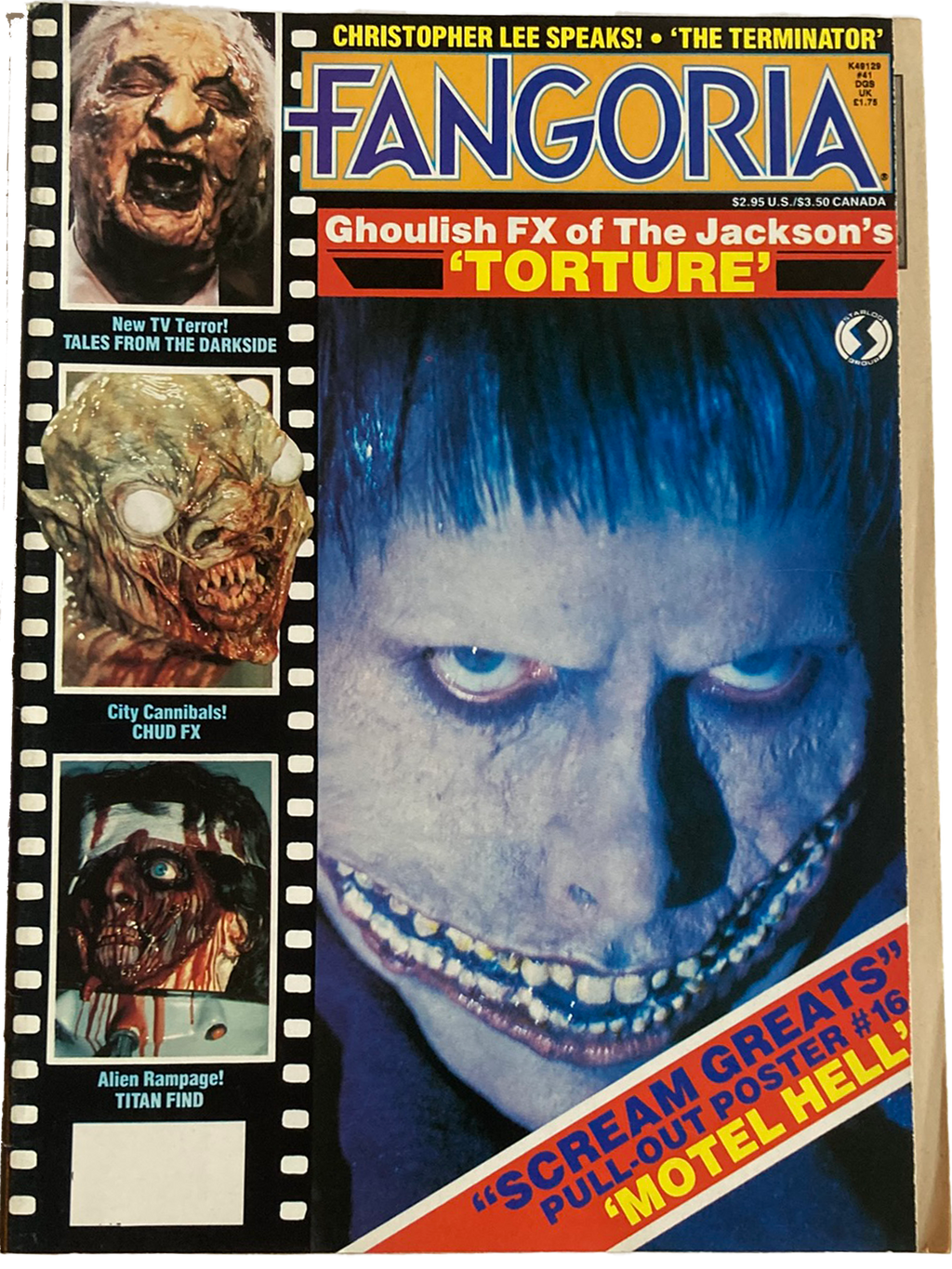 Fangoria magazine cover with horror-themed images and text