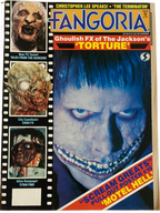 Fangoria magazine cover with horror-themed images and text