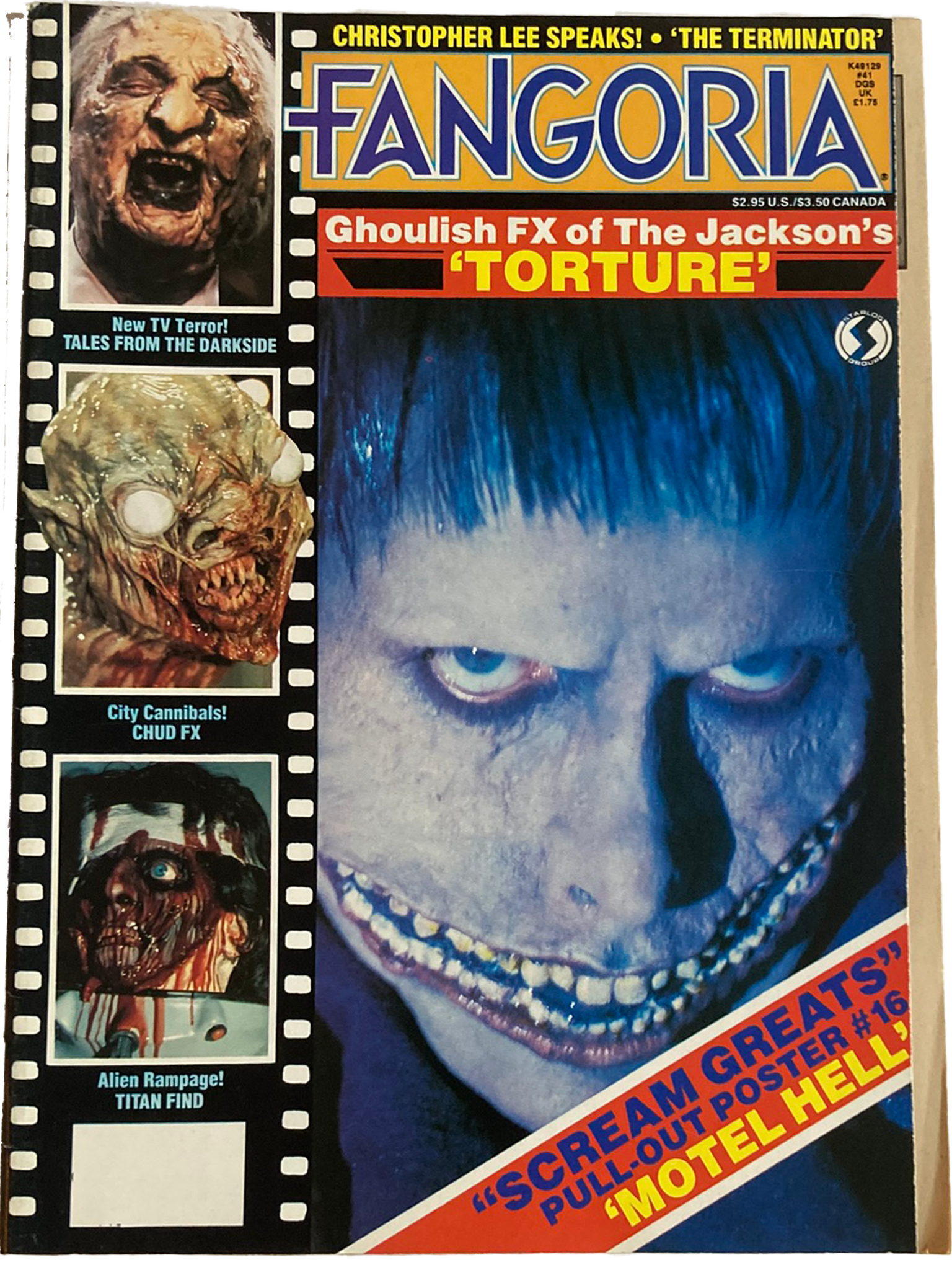 Fangoria magazine cover with horror-themed images and text