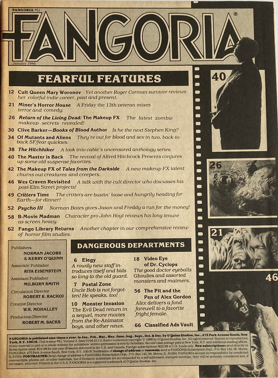 Fangoria Magazine #51