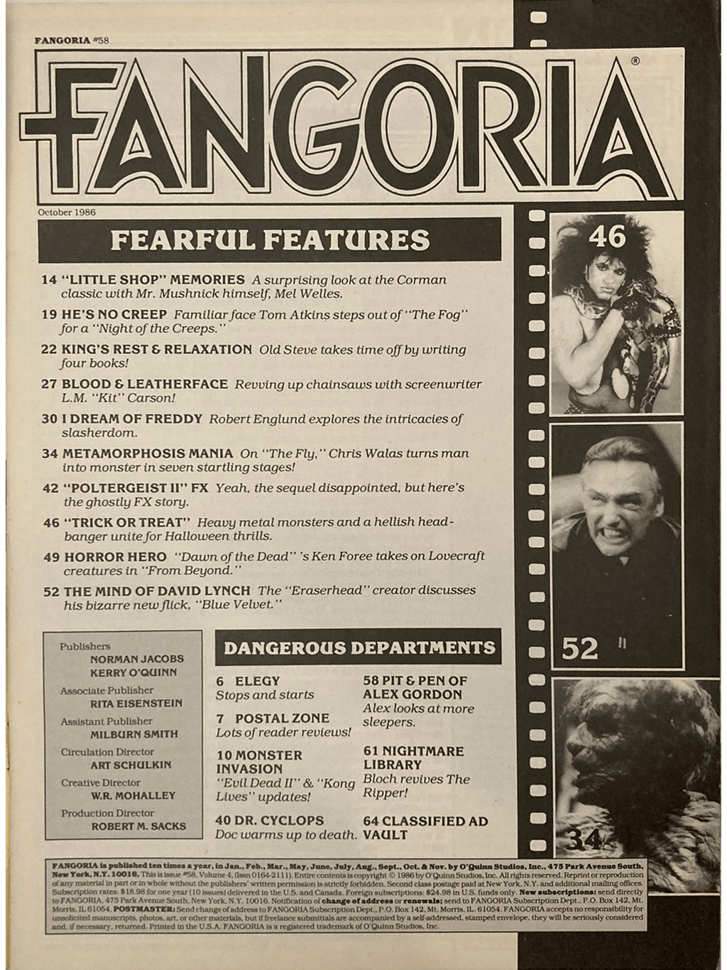 Fangoria Magazine #58